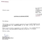 Letter of Appriation